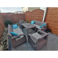 Комплект садових меблів Corfu Fiesta Lyon Max Set Cappuccino Комплект садових меблів Corfu Fiesta Lyon Max Set Cappuccino