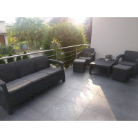 Комплект садових меблів Allibert by Keter Corfu Set Lyon Max with Puff