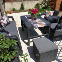 Комплект садових меблів Allibert by Keter Corfu Set Lyon Max with Puff