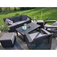 Комплект садових меблів Allibert by Keter Corfu Set Lyon Max with Puff