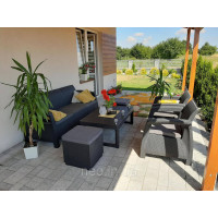 Комплект садових меблів Allibert by Keter Corfu Set Lyon Max with Puff