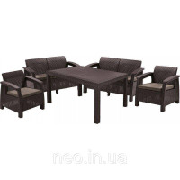 Комплект пластикових садових меблів з штучного ротанга Curver Corfu Fiesta Set 223230