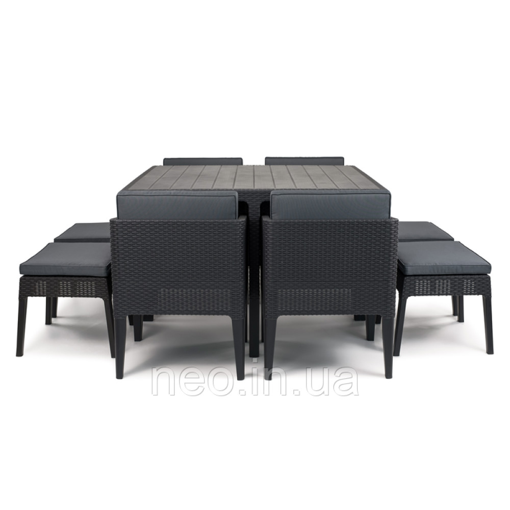 Комплект пластикових садових меблів Keter Columbia SET9 247484 графіт