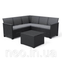 Набір пластикових садових меблів (диван + столик) Emma 5 Corner 249595 графіт