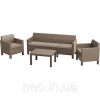 Комплект пластикових садових меблів Keter Orlando Set 3 Seater Sofa Set 226525 капучіно