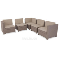Набір пластикових садових меблів Keter Provence Set 227780 (кутовий диван + столик) капучіно
