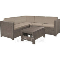Набір пластикових садових меблів Keter Provence Set 227780 (кутовий диван + столик) капучіно