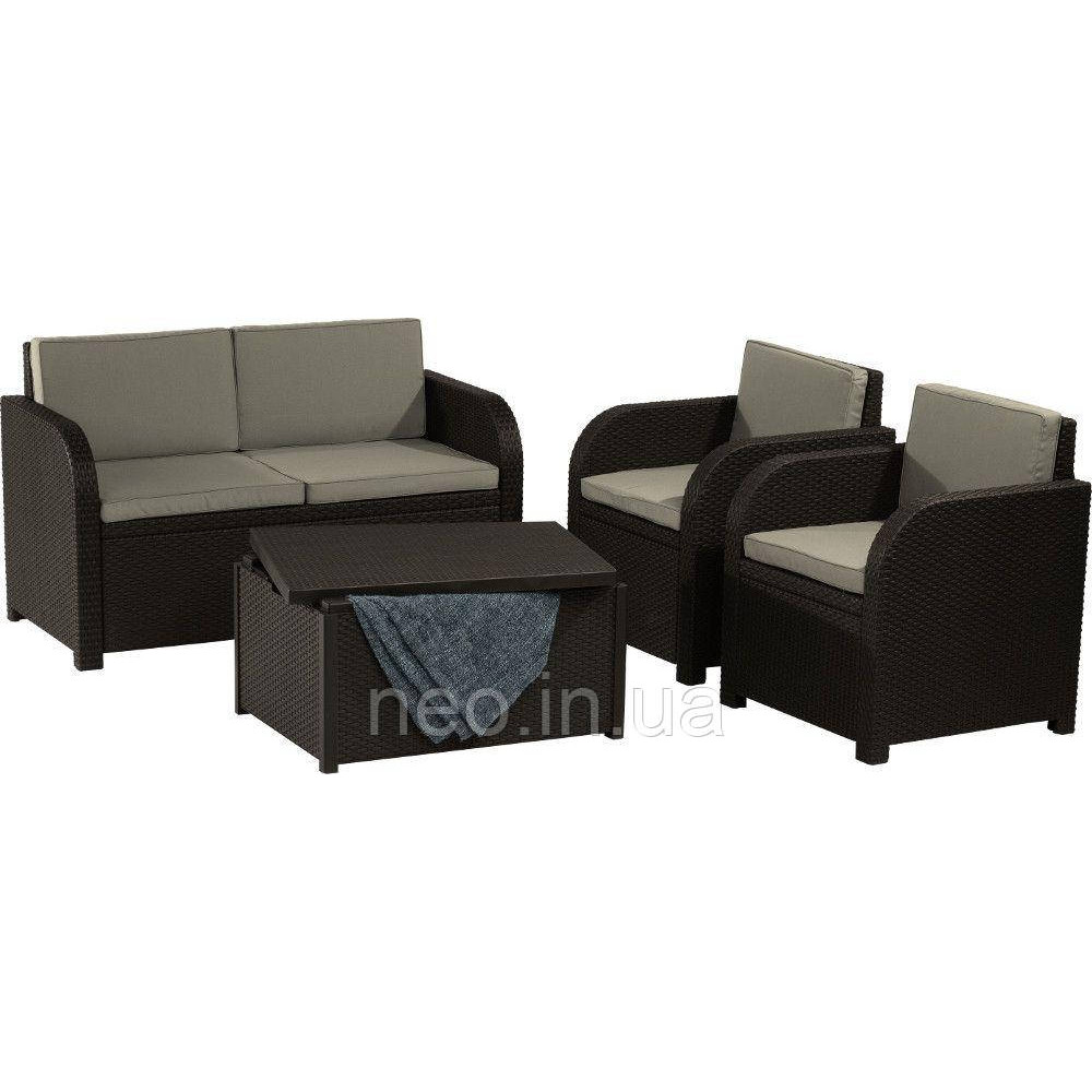 Набір пластикових садових меблів Keter Modena Set 227855 коричневий