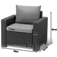 Комплект садових крісел Keter California Chair (2x) 231561 графіт