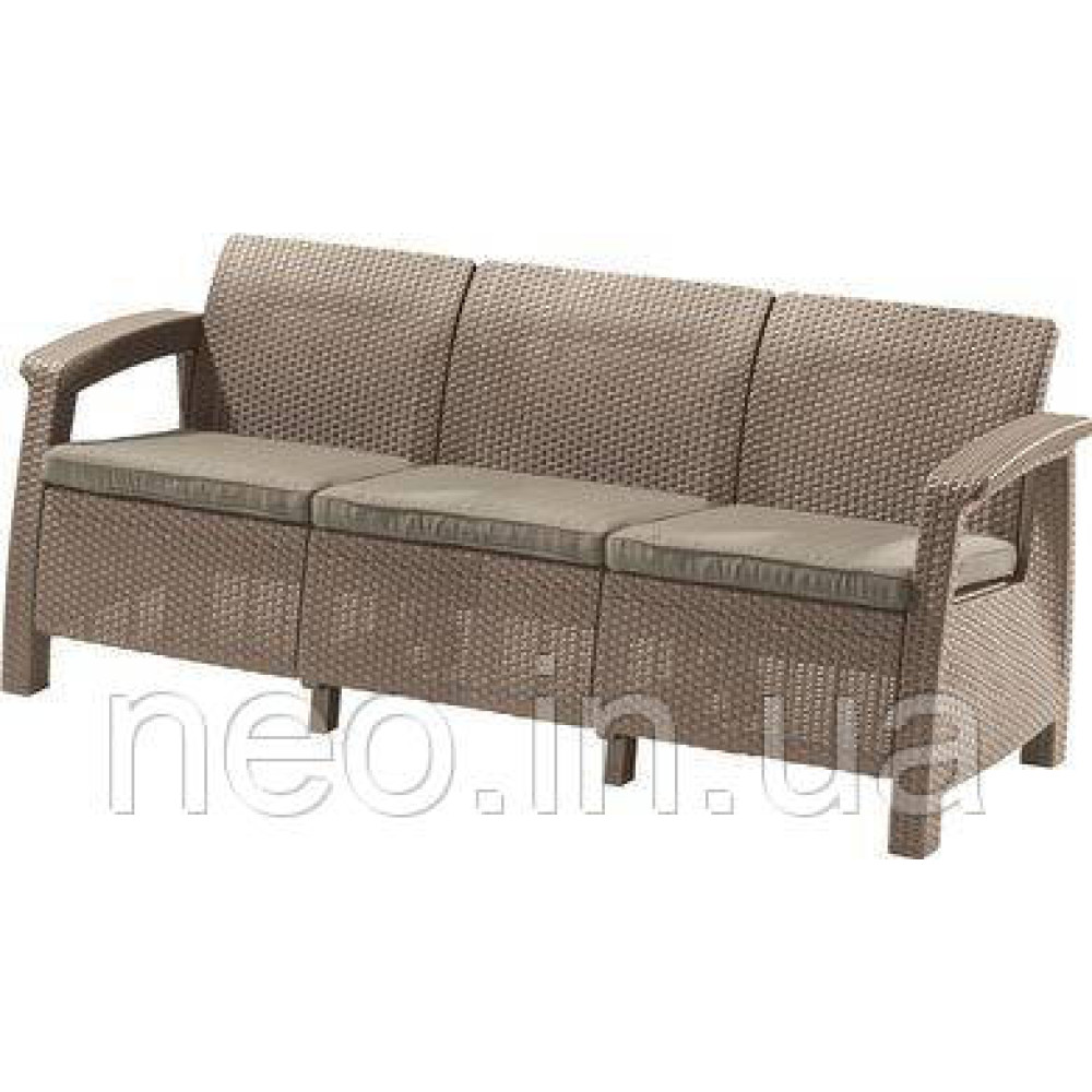 Диван для саду і тераси Keter Corfu Love Seat Max 227641 капучіно