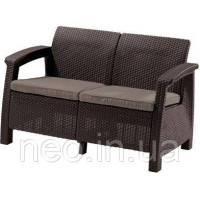 Диван для саду і тераси Keter CORFU LOVE SEAT 223214 коричневий Allibert