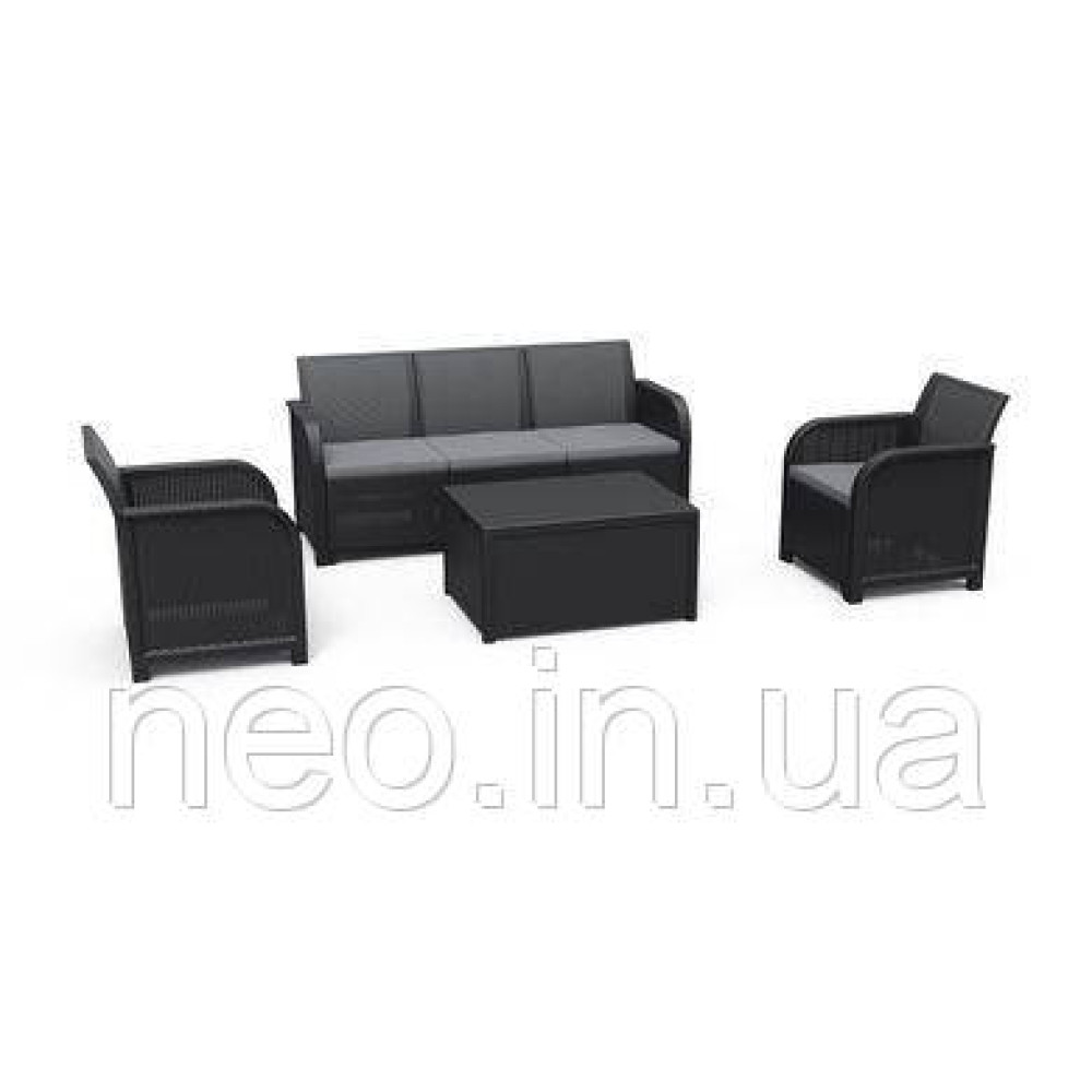 Набір садових меблів Keter Rosalie 5 Seater Set With Storage Table 249582 графіт