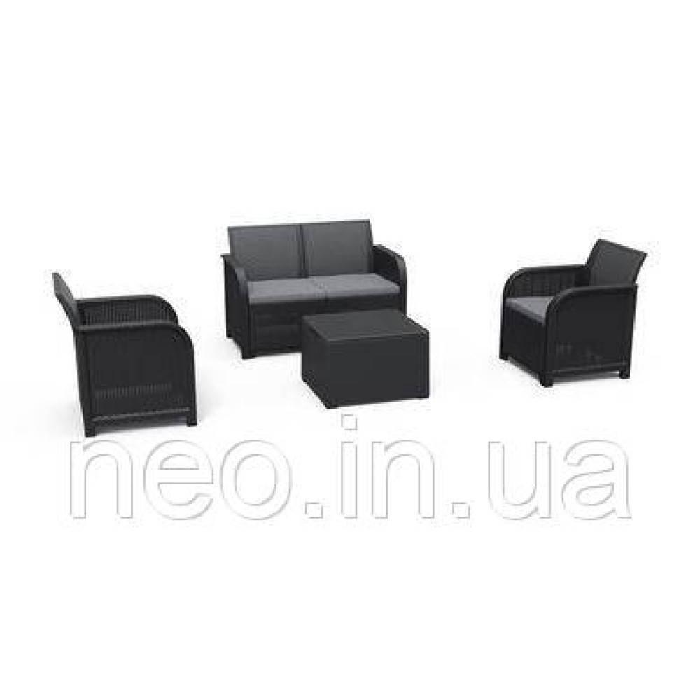Набір садових меблів Keter Rosalie 5 Seater Set With Storage Table 249585 графіт