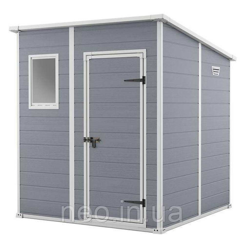 Садовий пластиковий будиночок Keter Manor Pent 6 x 6 249348 сіро - білий *