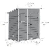Садовий пластиковий будиночок  KETER MANOR PENT 6×4 230394