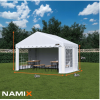 Павільйон садовий NAMIX: 3x3m BASIC ⭐⭐⭐⭐⭐, білий PE 240 g/m²