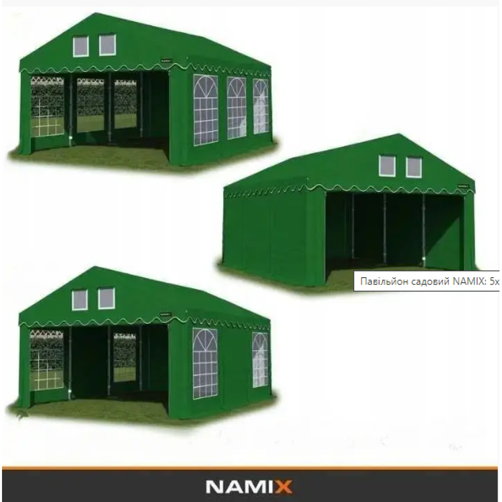 Павільйон садовий NAMIX: 3x4m BASIC, зелений PE 240 g/m²