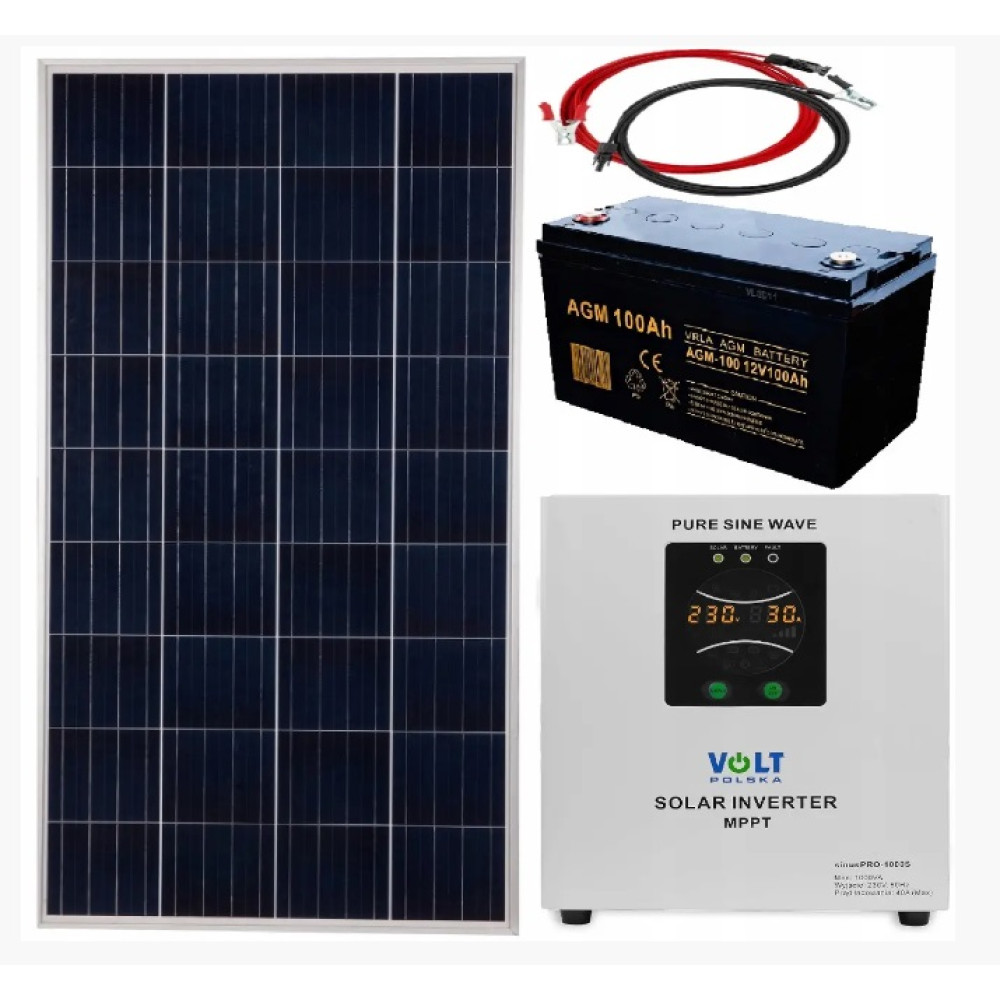 Сонячний набір ДБЖ панель 180W Inverter 1000W sinus