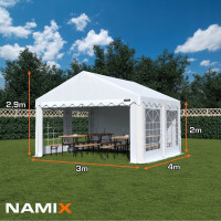 Павільйон садовий NAMIX: 3x4m BASIC, зелений PE 240 g/m²