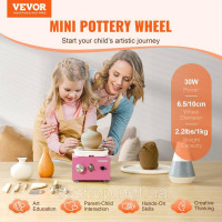 Vevor 312658 Mini Pottery Wheel Electric Ceramic Wheel Machine 320RPM Pink Children