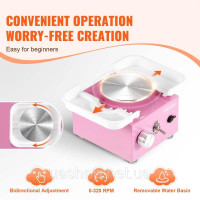 Vevor 312658 Mini Pottery Wheel Electric Ceramic Wheel Machine 320RPM Pink Children