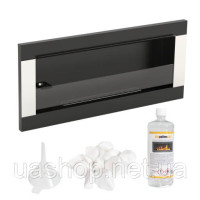 Біокамін TUZI Stalflex 900х400х125мм чорний LACOBEL-W, підвісний, врізний