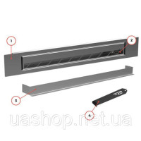 Біокамін TUZI Stalflex 900х400х125мм чорний LACOBEL-W, підвісний, врізний
