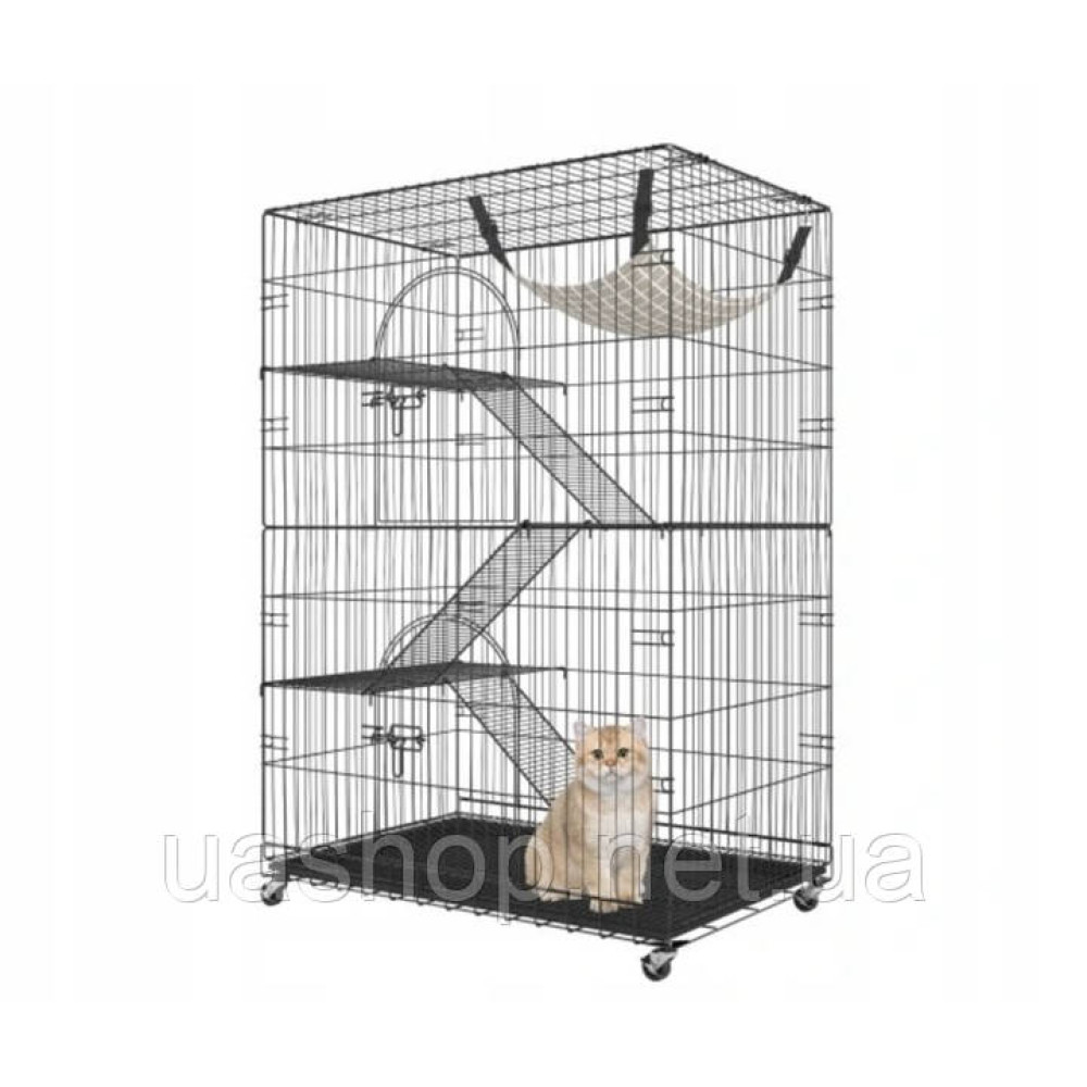 Велика клітка для котів З з гамаком та драбинами  90 X 60 X 133 СМ СУЦІЛЬНА