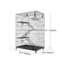 Велика клітка для котів З з гамаком та драбинами  90 X 60 X 133 СМ СУЦІЛЬНА