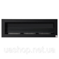Біокамін зі склом 120 см 120х40 см 1200х400 Black Black Fireplace