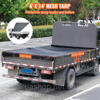 Vevor 310003 Тент для самоскида, сітчастий, 6 x 14 футів, ПВХ, 18 унцій, подвійні кишені, тент для причепа