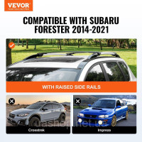 Vevor 310039 Поперечини багажника підходить для Subaru Forester 2014-2021 з піднятими бічними рейлінгами Алюмінієві поперечини