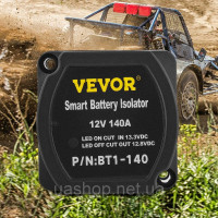 Vevor 310081 подвійне реле відсікання акумулятора 12 В комплект для роздільного заряду 140 А реле, чутливе до напруги комплект Vevor 310081 подвійне реле відсікання акумулятора 12 В комплект для роздільного заряду 140 А реле, чутливе до напруги комплект