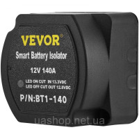 Vevor 310081 подвійне реле відсікання акумулятора 12 В комплект для роздільного заряду 140 А реле, чутливе до напруги комплект Vevor 310081 подвійне реле відсікання акумулятора 12 В комплект для роздільного заряду 140 А реле, чутливе до напруги комплект