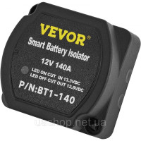 Vevor 310081 подвійне реле відсікання акумулятора 12 В комплект для роздільного заряду 140 А реле, чутливе до напруги комплект Vevor 310081 подвійне реле відсікання акумулятора 12 В комплект для роздільного заряду 140 А реле, чутливе до напруги комплект