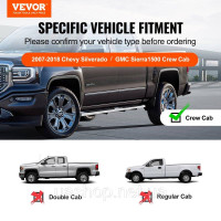 Vevor 310126 6-дюймові підніжки сумісні з 2007-2018 Chevy Silverado/GMC Sierra 1500 Crew Cab/2019 2500HD 3500HD 1500 LD, 201 бічні Vevor 310126 6-дюймові підніжки сумісні з 2007-2018 Chevy Silverado/GMC Sierra 1500 Crew Cab/2019 2500HD 3500HD 1500 LD, 201 бічні