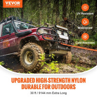 Vevor 310141 Буксирний трос 25 мм x 9 м, 17237 кг, важкий ремінь для бездоріжжя. Надзвичайно міцний ремінь для відновлення з 30% Vevor 310141 Буксирний трос 25 мм x 9 м, 17237 кг, важкий ремінь для бездоріжжя. Надзвичайно міцний ремінь для відновлення з 30%