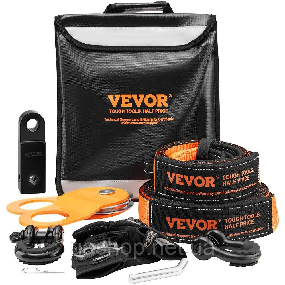 Vevor 310171 Комплект для евакуації лебідки, буксирувальний ремінь, скоба, аварійний комплект, 7,6 см x 9,6 м, 13607 кг, 8