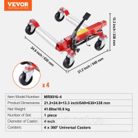 Vevor 310185 Колісний візок Позиціонування транспортного засобу Шина Домкрат Автомобільний домкрат 680 кг для важких умов