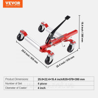 Vevor 310186 Wheel Cart Heavy Duty Vehicle Positioning Tire Jack Автомобільний домкрат 1500 фунтів 4 упаковки