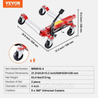 Vevor 310189 Гідравлічний домкрат 2 x Wheel Cart Позиціонування транспортного засобу, 680 кг Vevor 310189 Гідравлічний домкрат 2 x Wheel Cart Позиціонування транспортного засобу, 680 кг