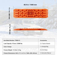 Vevor 310212 Пакет з 2 тягових дощок Traction Tape PP Mud Snow Sand Long Orange Vevor 310212 Пакет з 2 тягових дощок Traction Tape PP Mud Snow Sand Long Orange