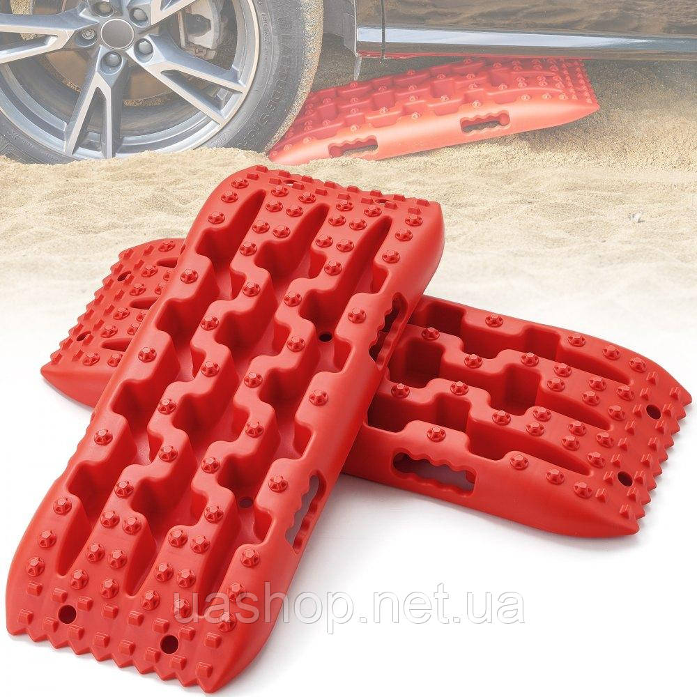 Vevor 310218 Упаковка з 2 тягових дощок Traction Tape PP Mud Snow Sand Short Red