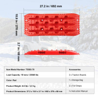 Vevor 310218 Упаковка з 2 тягових дощок Traction Tape PP Mud Snow Sand Short Red Vevor 310218 Упаковка з 2 тягових дощок Traction Tape PP Mud Snow Sand Short Red