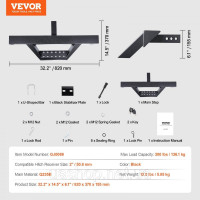 Vevor 310248 Підніжка зчіпного пристрою для ствольної коробки 50,8 мм, захист заднього бампера 82 см Vevor 310248 Підніжка зчіпного пристрою для ствольної коробки 50,8 мм, захист заднього бампера 82 см