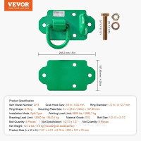 Vevor 310259 2x 9,52 мм, гаки для ковша трактора, клас 70, сталь, 5443,1 кг RV Vevor 310259 2x 9,52 мм, гаки для ковша трактора, клас 70, сталь, 5443,1 кг RV