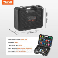 Vevor 310285 Набір тестерів тиску охолоджуючої рідини радіатора з 28 предметів, тестер тиску, пристрій для заливки охолоджуючої Vevor 310285 Набір тестерів тиску охолоджуючої рідини радіатора з 28 предметів, тестер тиску, пристрій для заливки охолоджуючої
