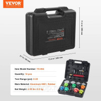 Vevor 310286 Набір тестерів тиску охолоджуючої рідини радіатора з 14 предметів, тестер тиску, пристрій для заливки охолоджуючої Vevor 310286 Набір тестерів тиску охолоджуючої рідини радіатора з 14 предметів, тестер тиску, пристрій для заливки охолоджуючої