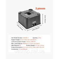 Vevor 310298 2 x Блоки для вирівнювання домкратів причепа 2722 кг, висотою 152,4 мм Vevor 310298 2 x Блоки для вирівнювання домкратів причепа 2722 кг, висотою 152,4 мм