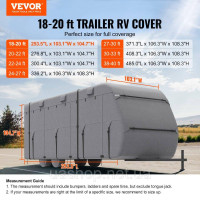 Vevor 310313 Чохол для каравану для каравану 5,5-6,1 м, нетканий чохол для каравану, водонепроникний, вітрозахисний,